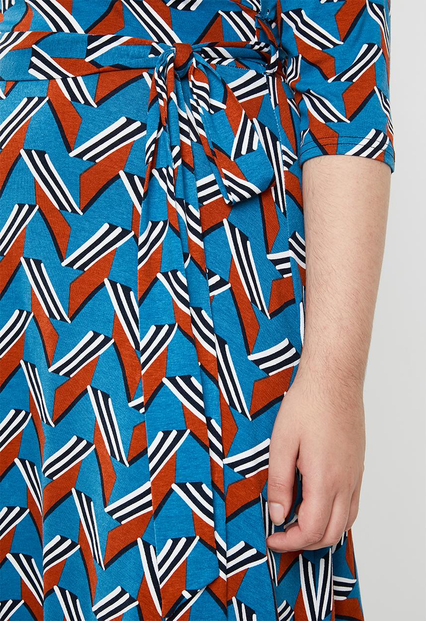 edit Plus - Mock wrap dress - multi