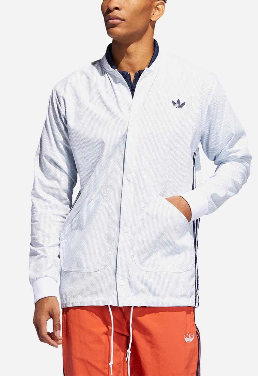 adidas Originals - Seersucker coach jacket - grey