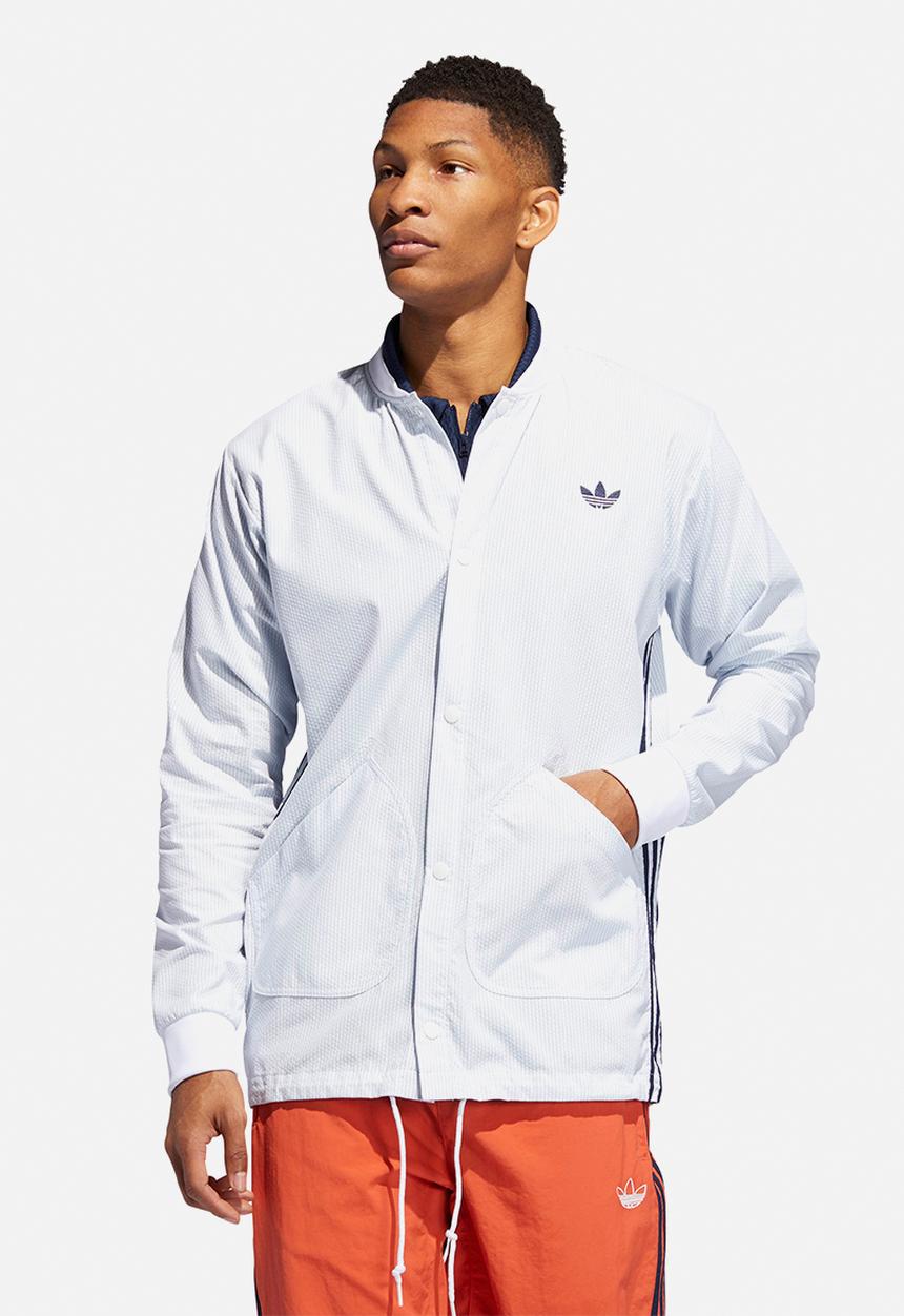 adidas Originals - Seersucker coach jacket - grey