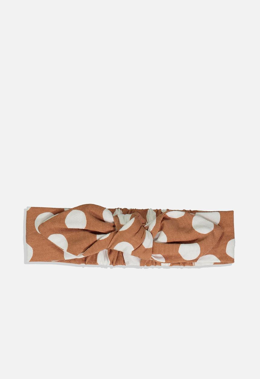 Cotton On - Baby knotted headband - brown & white 