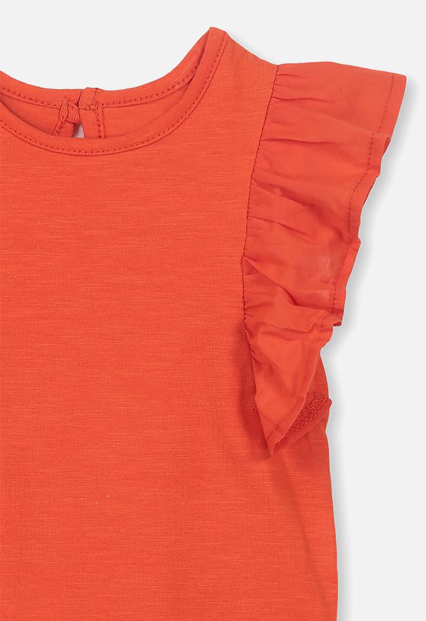 Cotton On - Katie ruffle bubby-suit - orange 