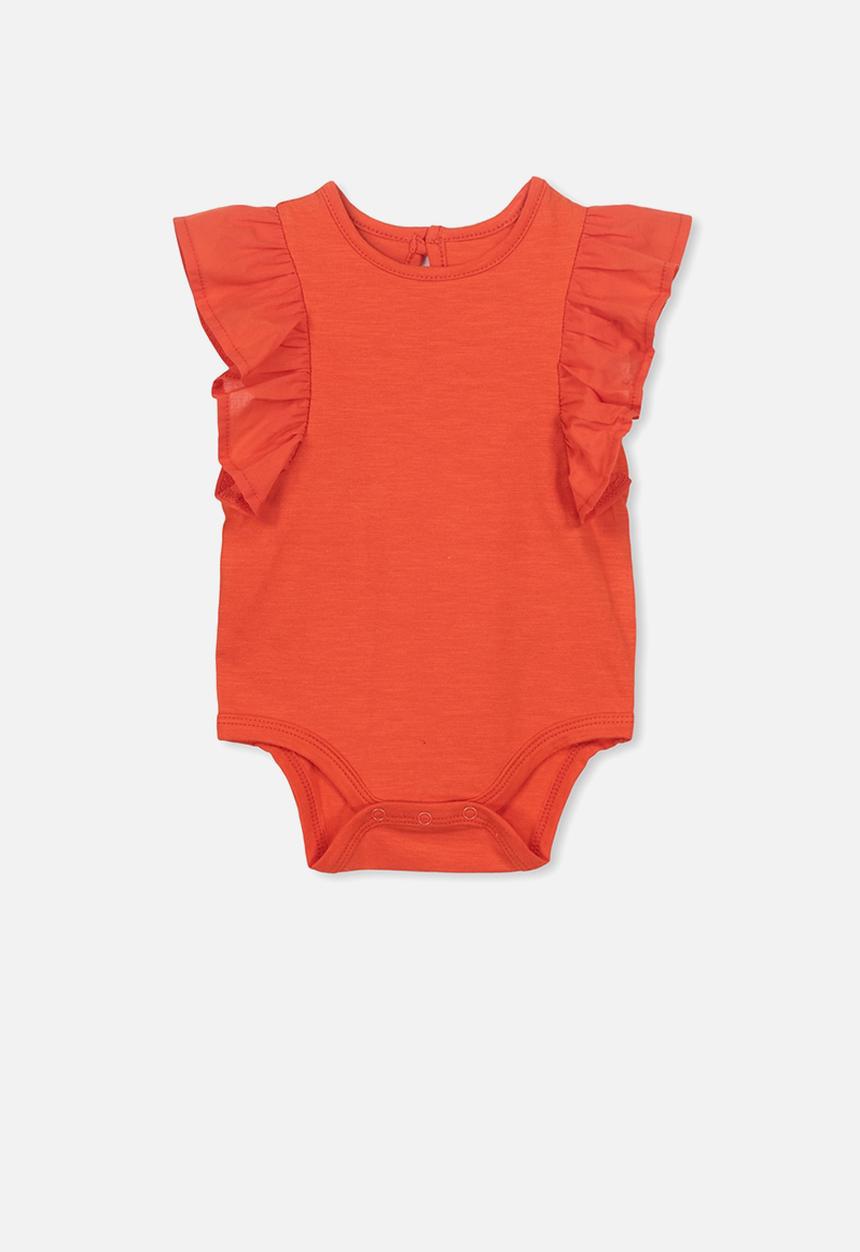 Cotton On - Katie ruffle bubby-suit - orange 