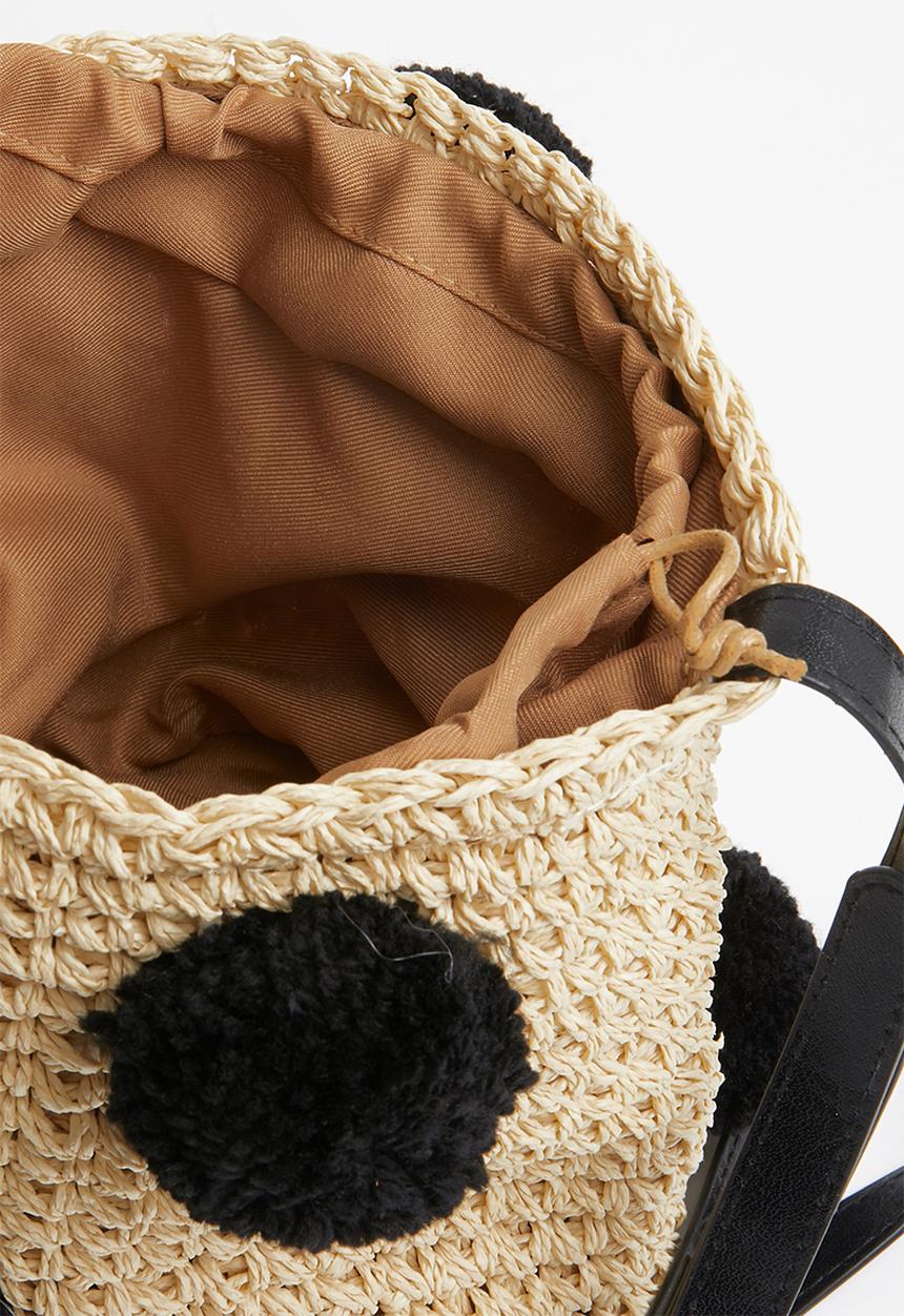 Superbalist - Gia staw bag with pom pom - neutral