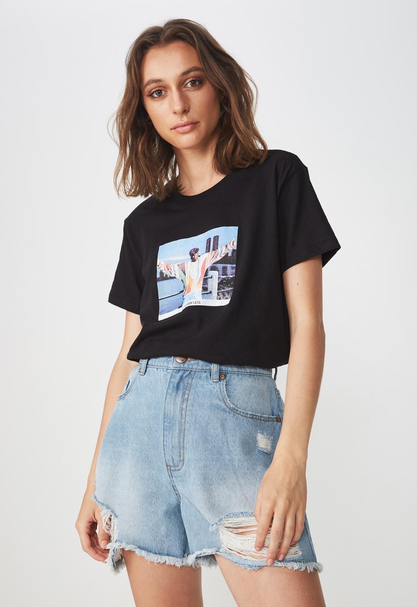 Cotton On - Tbar fox notorious big graphic tee - black