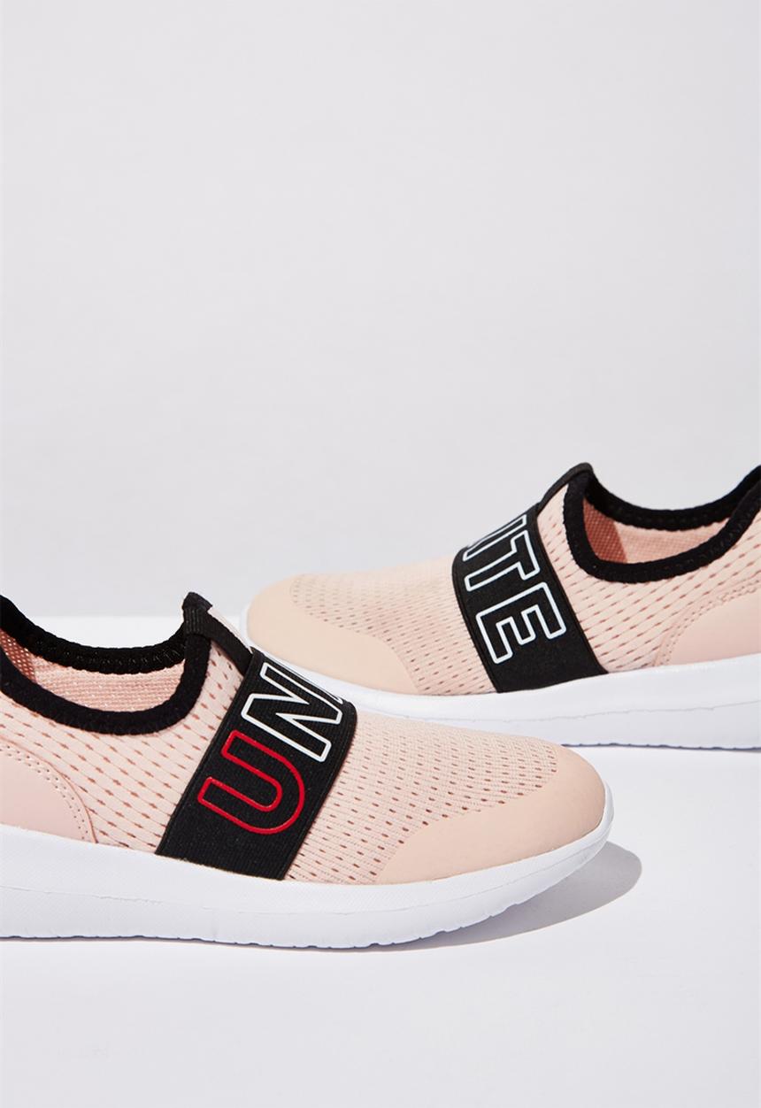 Cotton On - Evolve mesh elastic slip on - pink & black 