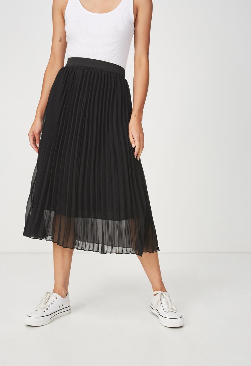 Cotton On - Woven Daria pleated skirt - black