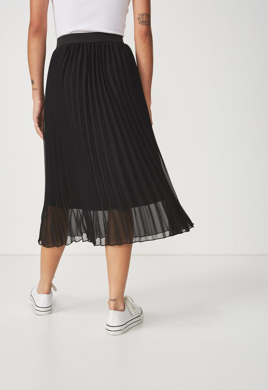 Cotton On - Woven Daria pleated skirt - black