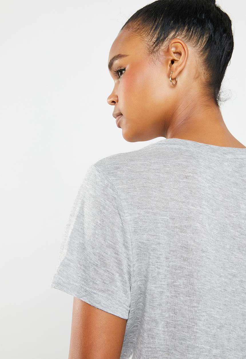 ONLY - Pam print top with sequence and tassel  top - grey 