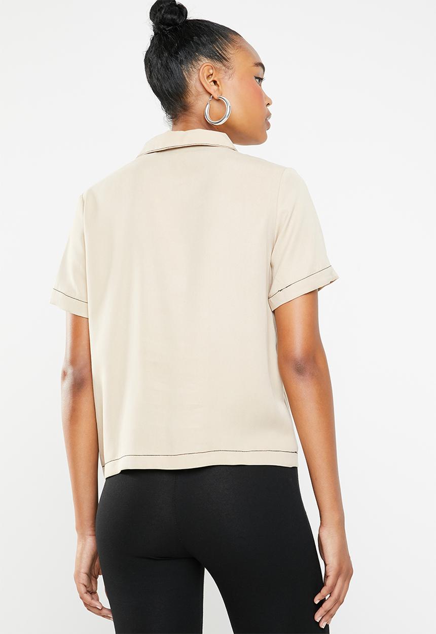 Superbalist - Woven polo tee - neutral