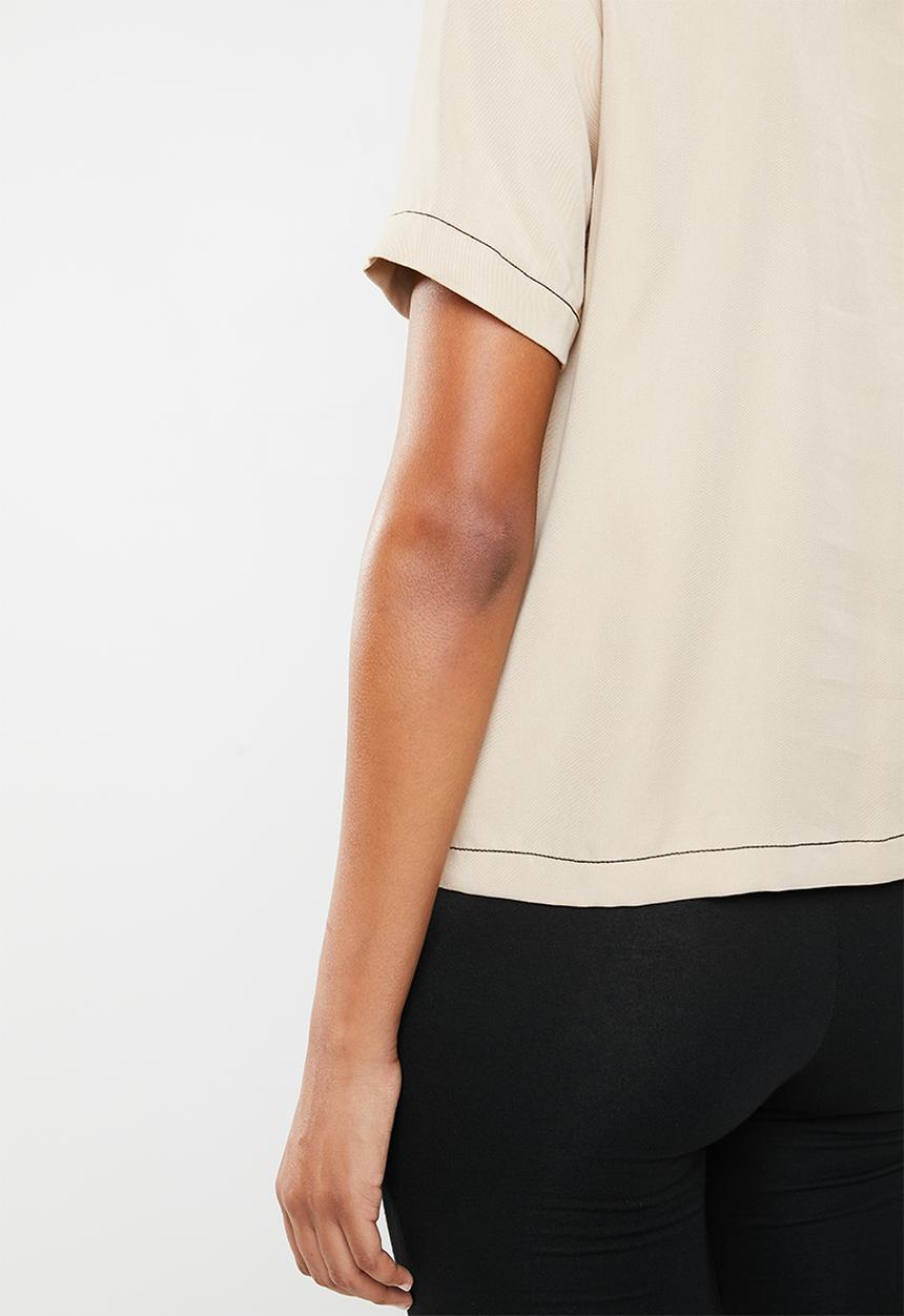 Superbalist - Woven polo tee - neutral