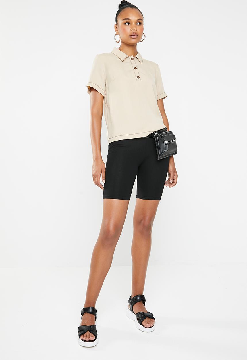 Superbalist - Woven polo tee - neutral