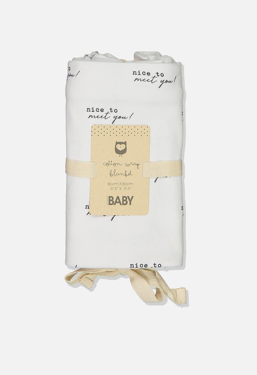 Cotton On - Newborn wrap blanket - white
