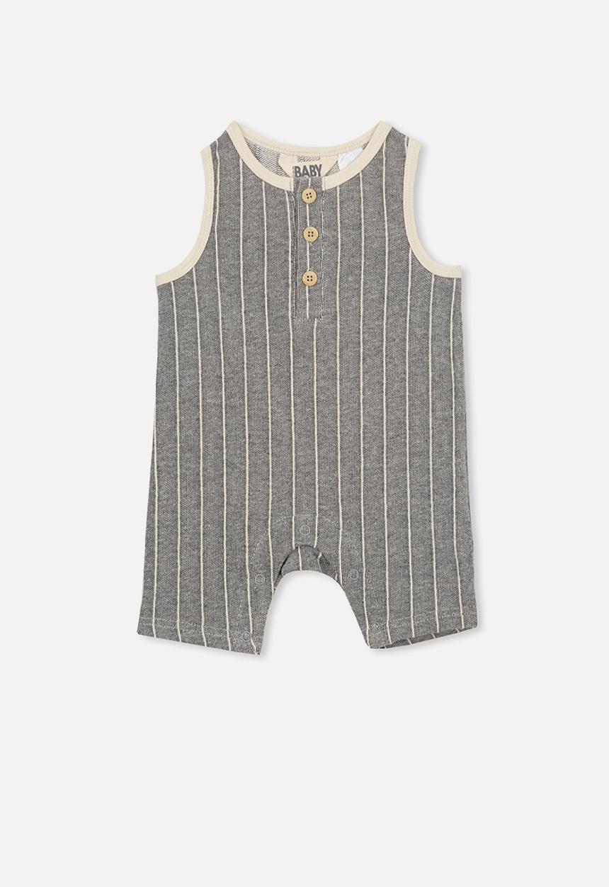 Cotton On - Matthew short leg jumpsuit - charcoal & beige