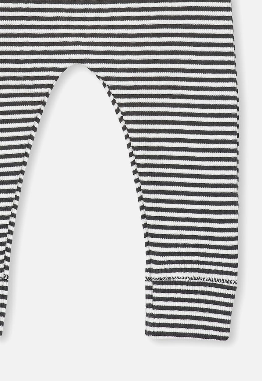 Cotton On - Mini rib legging - black & white 