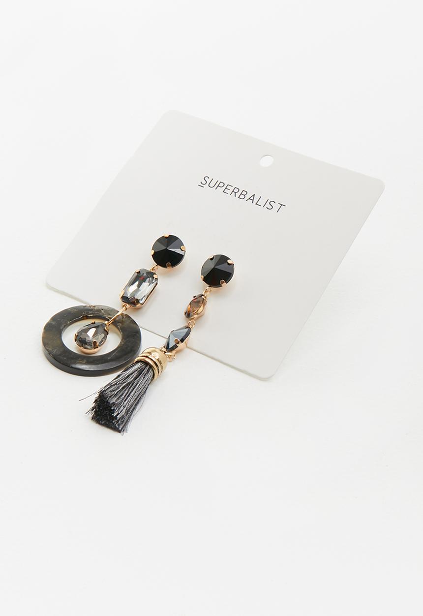 Superbalist - Halle miss matched earrings - black 