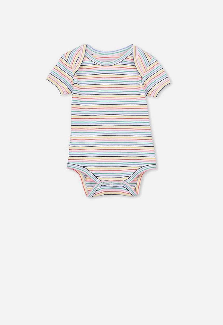 Cotton On - Mini short sleeve lettuce edge bubby-suit - multi 