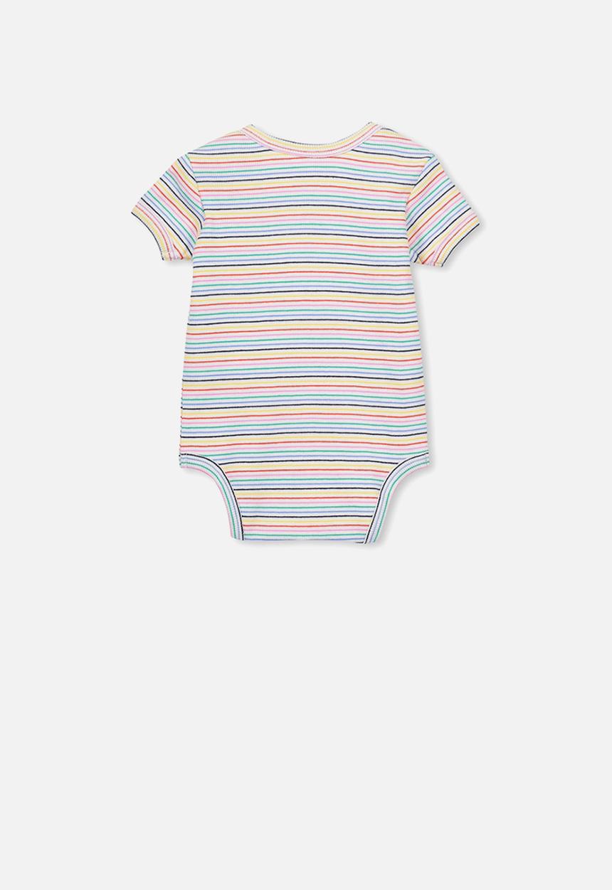 Cotton On - Mini short sleeve lettuce edge bubby-suit - multi 