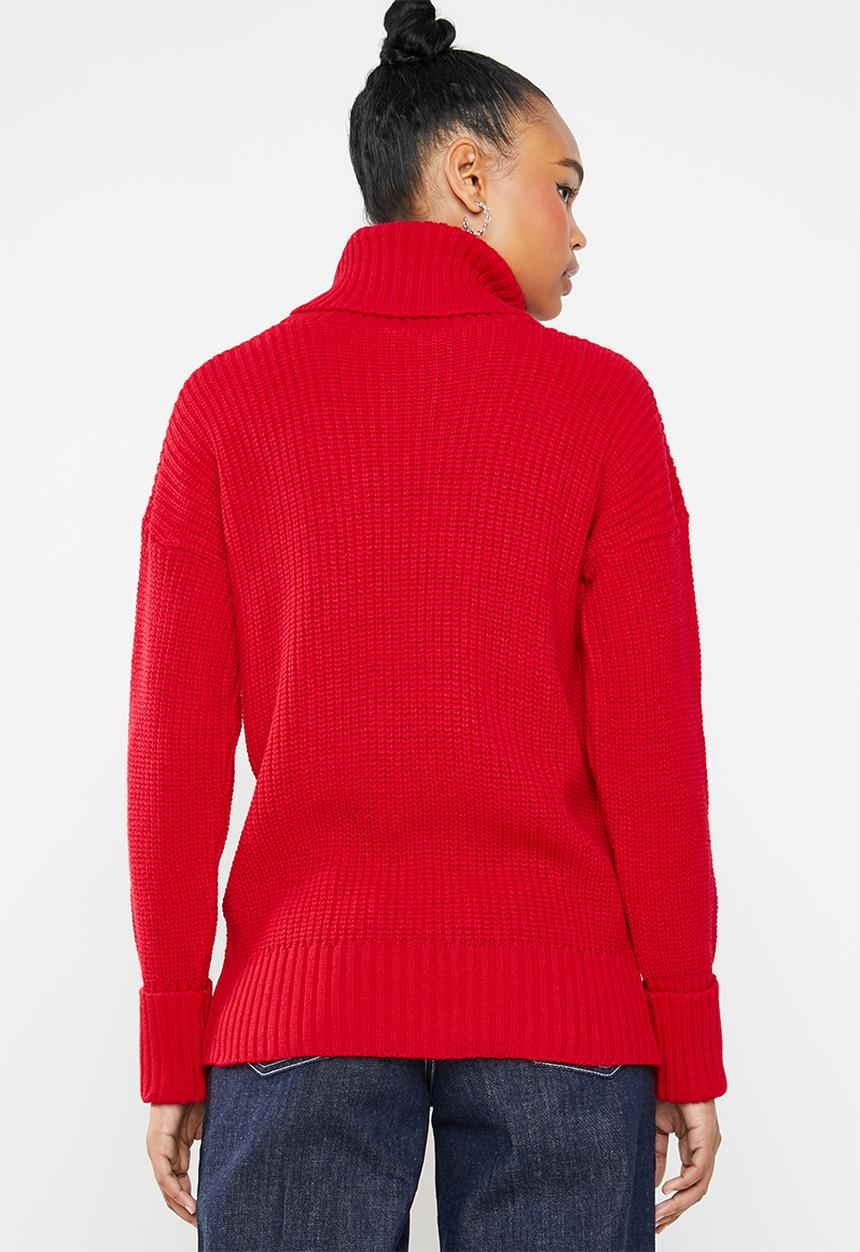 Superbalist - Chunky roll neck - red