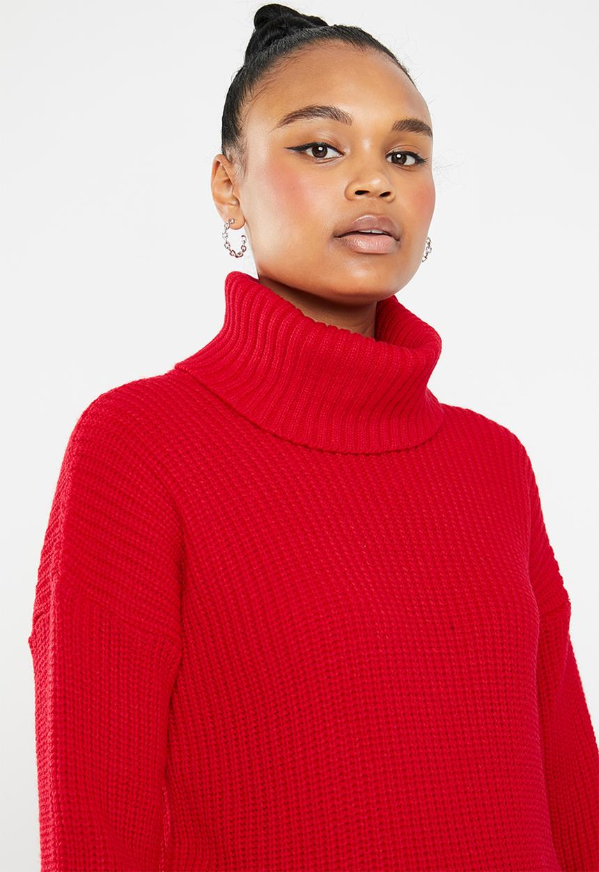 Superbalist - Chunky roll neck - red