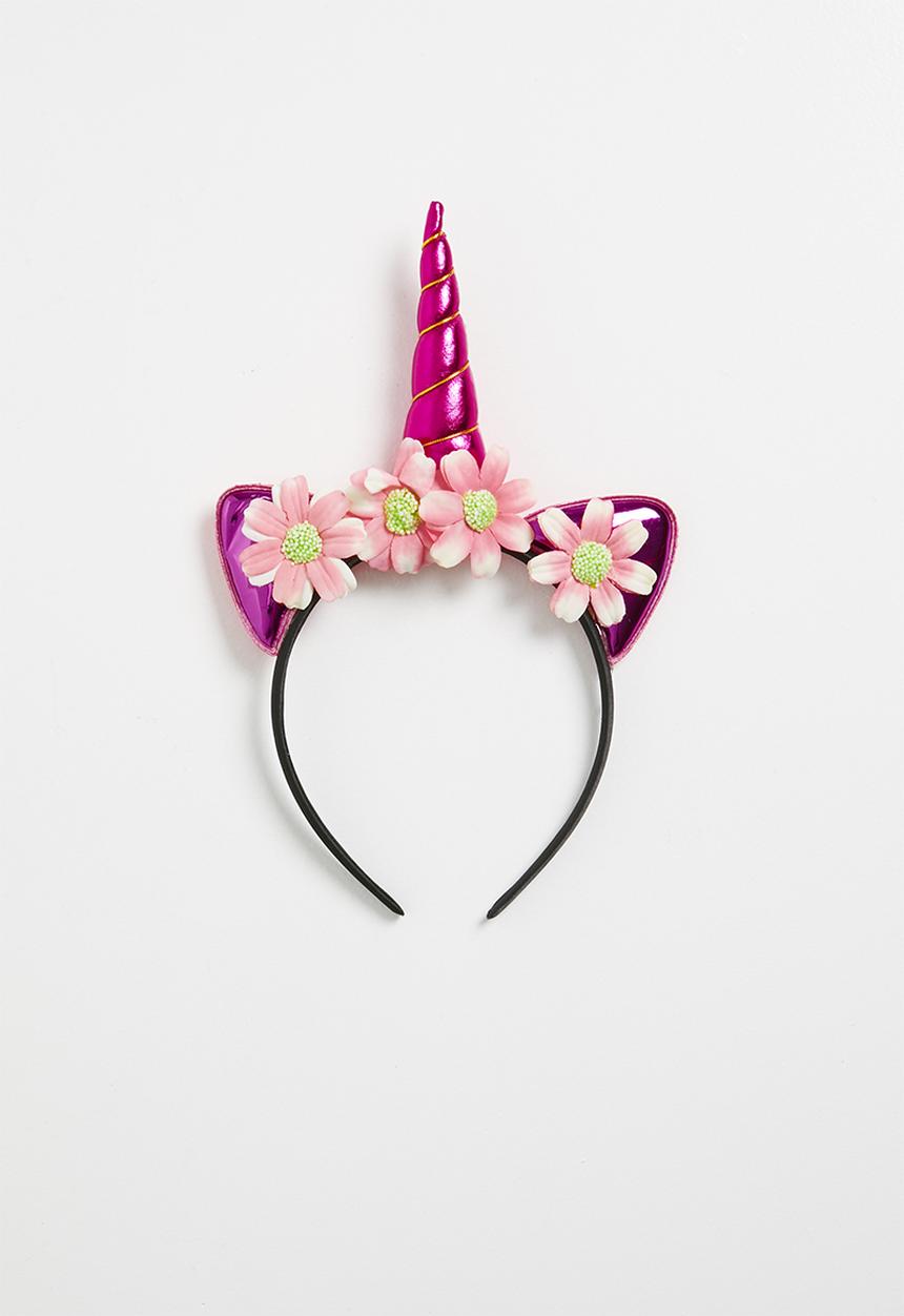 Pop Candy - Unicorn headband with flower detail - pink