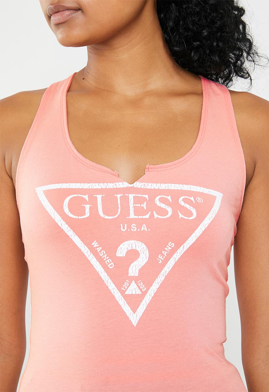 GUESS - Retro logo tank top - peach