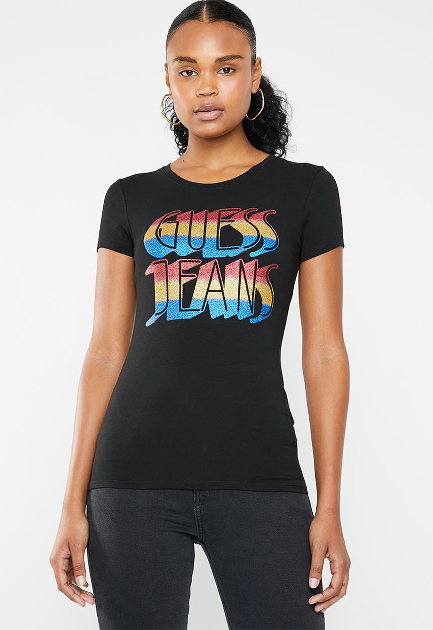 GUESS - Retro glitter R3 tee - black