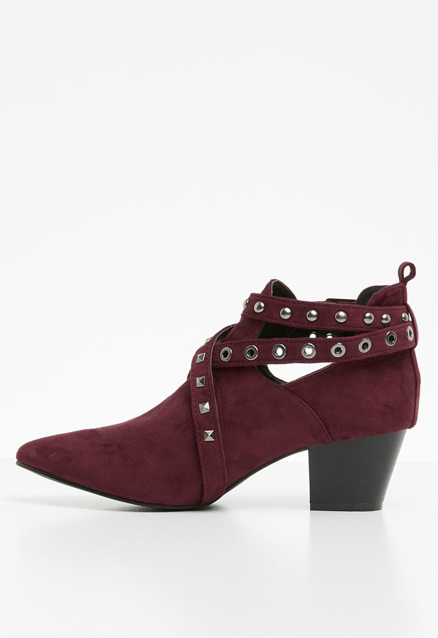 STYLE REPUBLIC - Studded bootie - burgundy