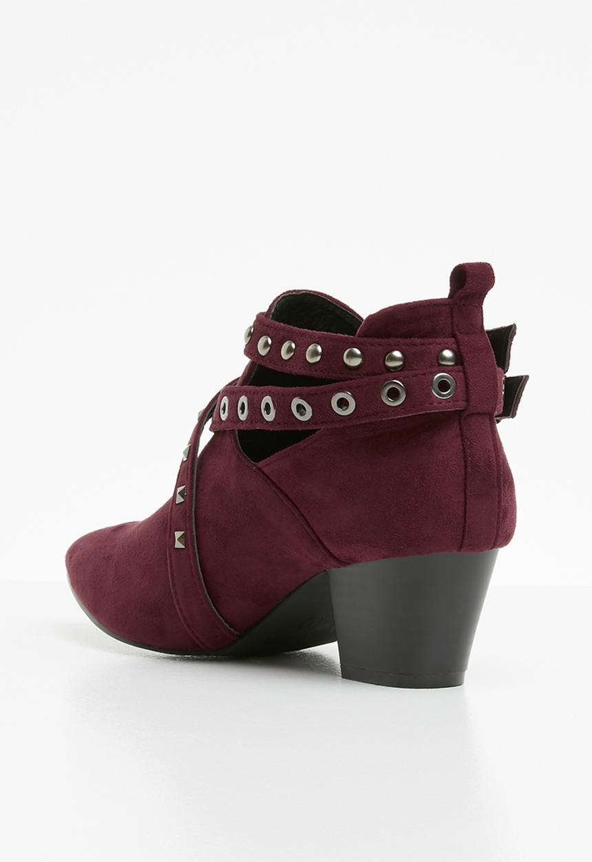 STYLE REPUBLIC - Studded bootie - burgundy