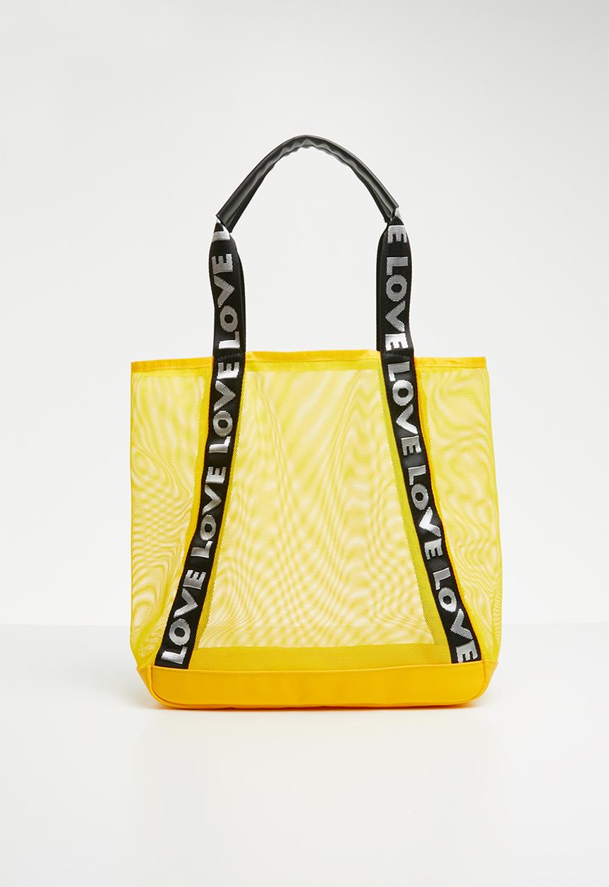 Superbalist - Zoey mesh shopper - yellow & black