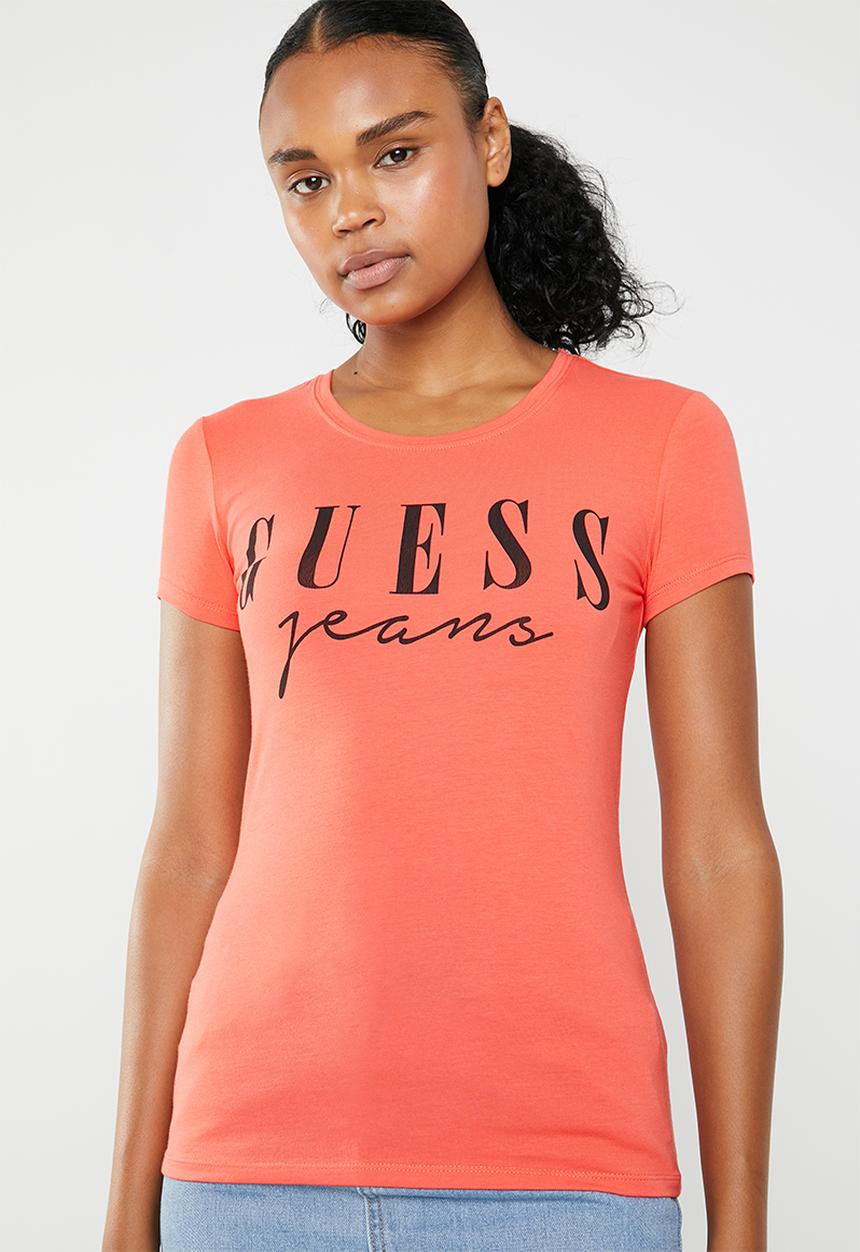 GUESS - Short sleeve classics tee - coral