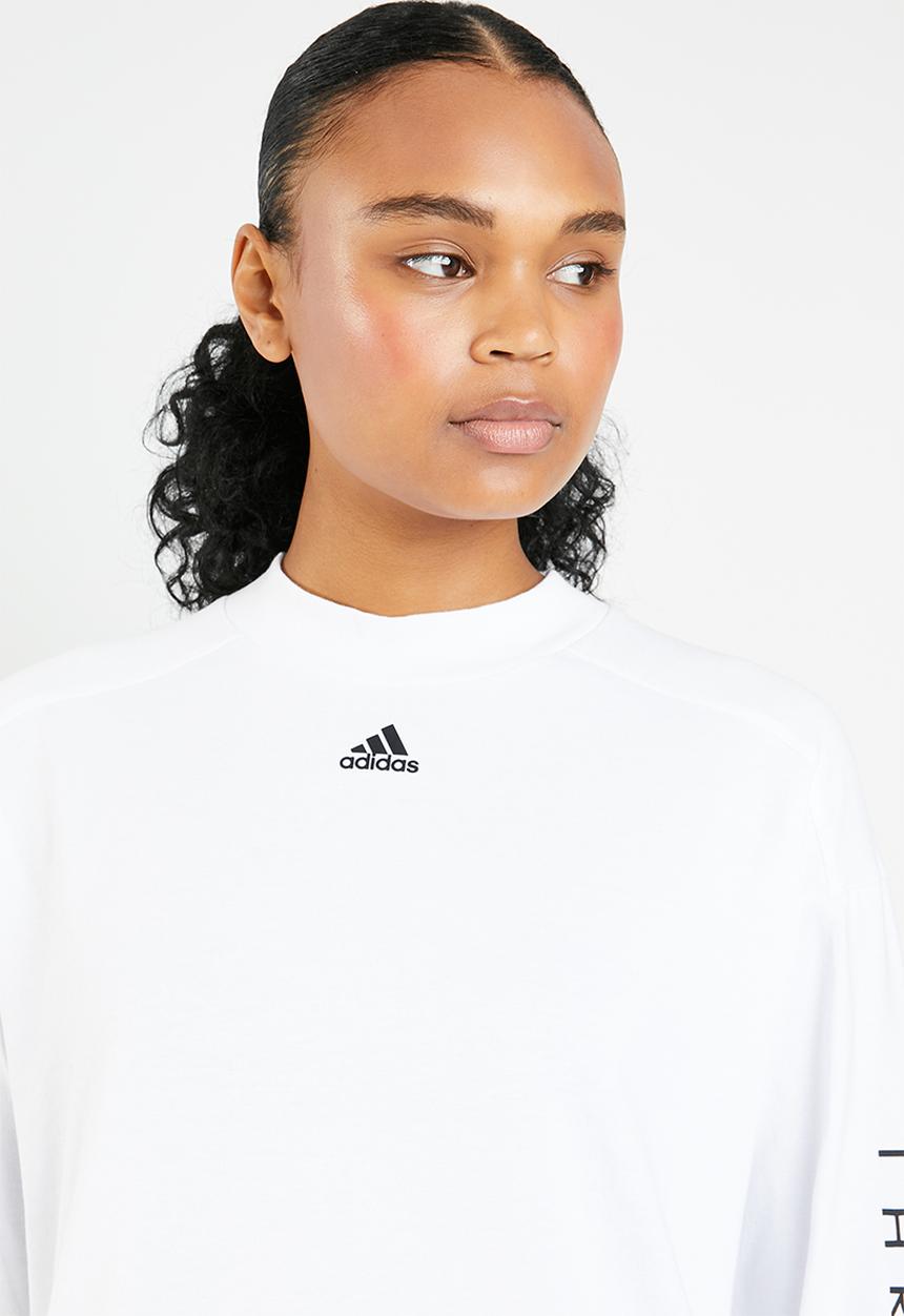 adidas - S25 long sleeve training tee - white