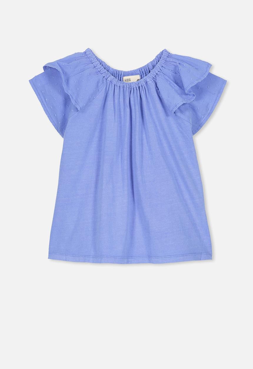 Cotton On - Ria frill top - blue