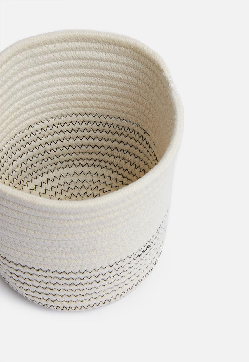 Sixth Floor - Cotton rope storage basket set of 2 - white