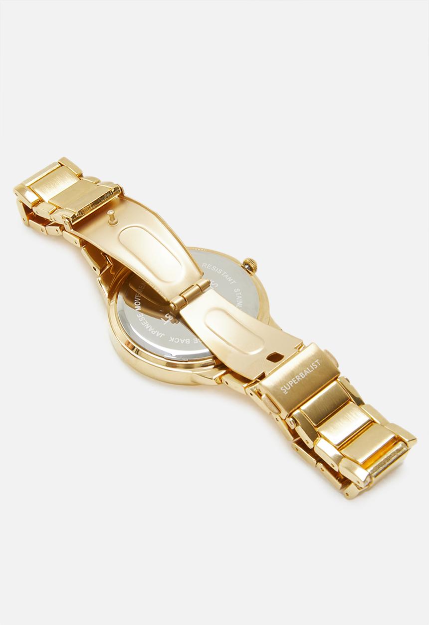 Superbalist - Alan chain strap watch - gold & blue