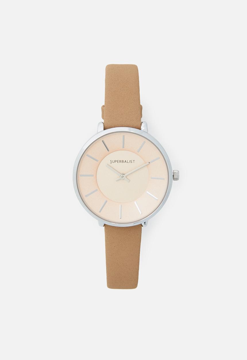 Superbalist - Karen leather watch - beige/pink/silver