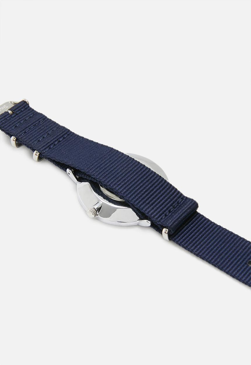 Superbalist - Brett nylon strap watch - navy & silver