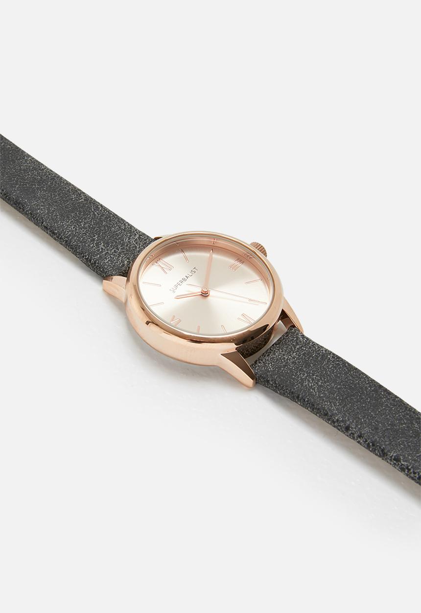 Superbalist - Chrissy marbled leather strap - black & rose gold