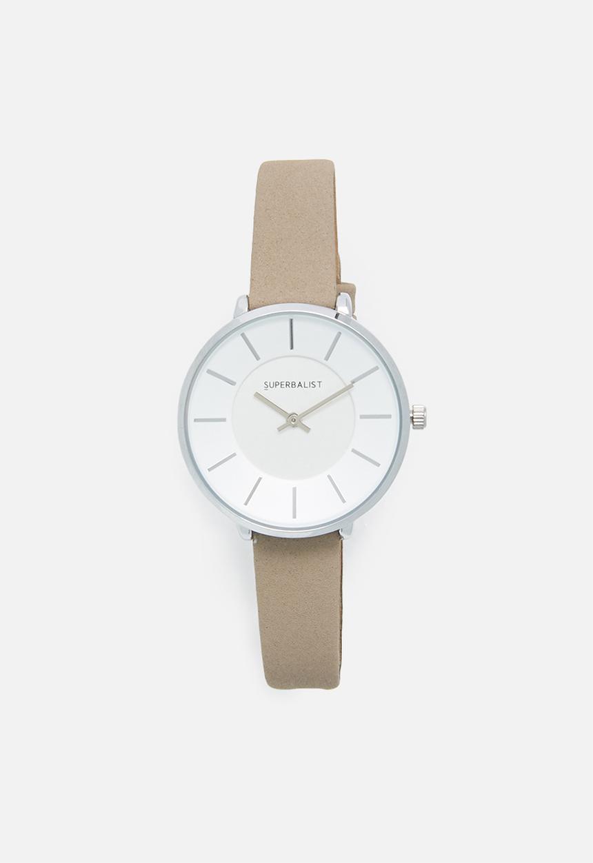 Superbalist - Karen leather watch - beige & silver