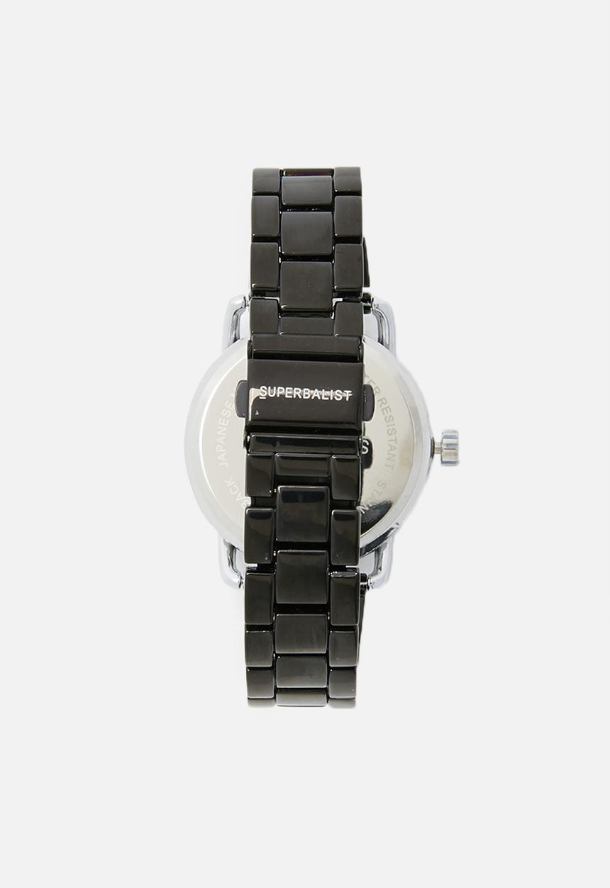 Superbalist - Noah chain strap watch - black & silver