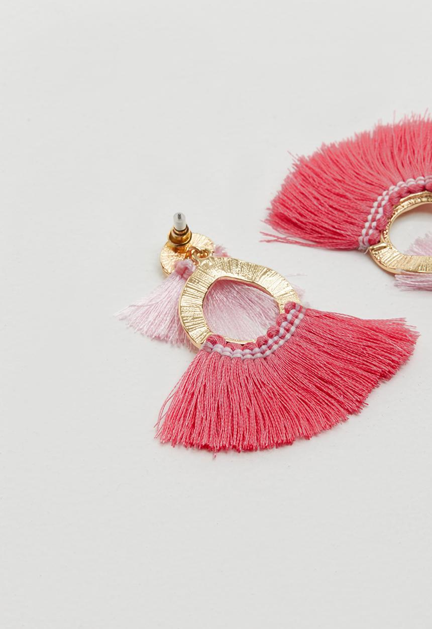 Superbalist - Clare tassel earrings - gold & pink