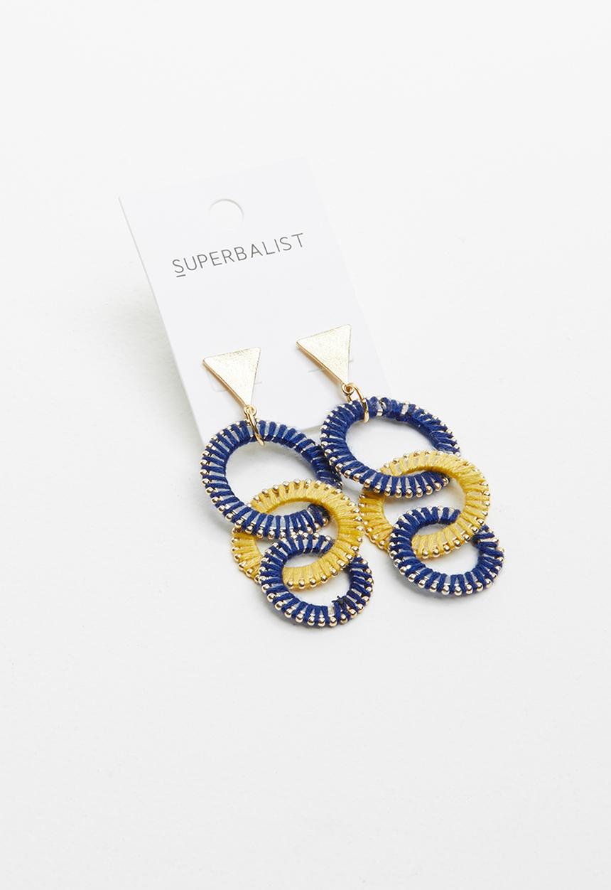 Superbalist - Michelle link earrings - blue & yellow