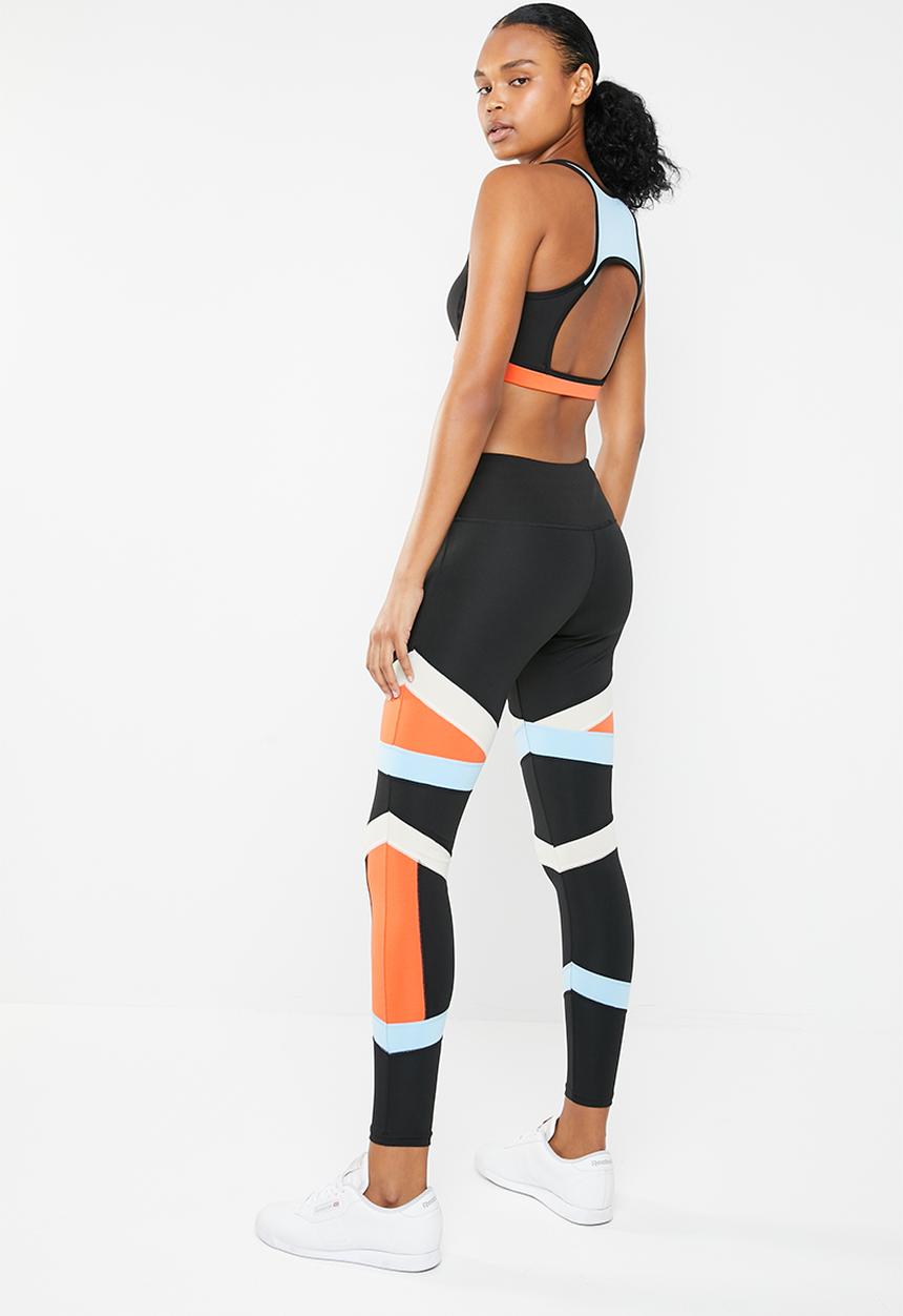 South Beach  - Colourblock open back detail support top - multi