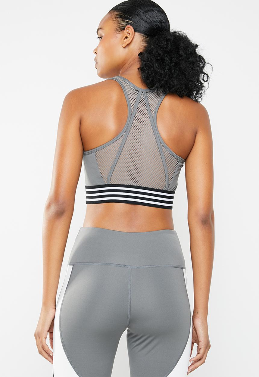 South Beach  - Open mesh back detail sports bra - grey