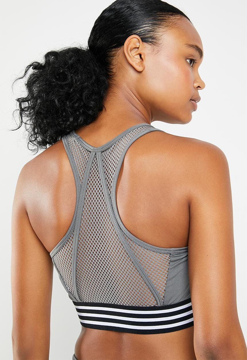 South Beach  - Open mesh back detail sports bra - grey