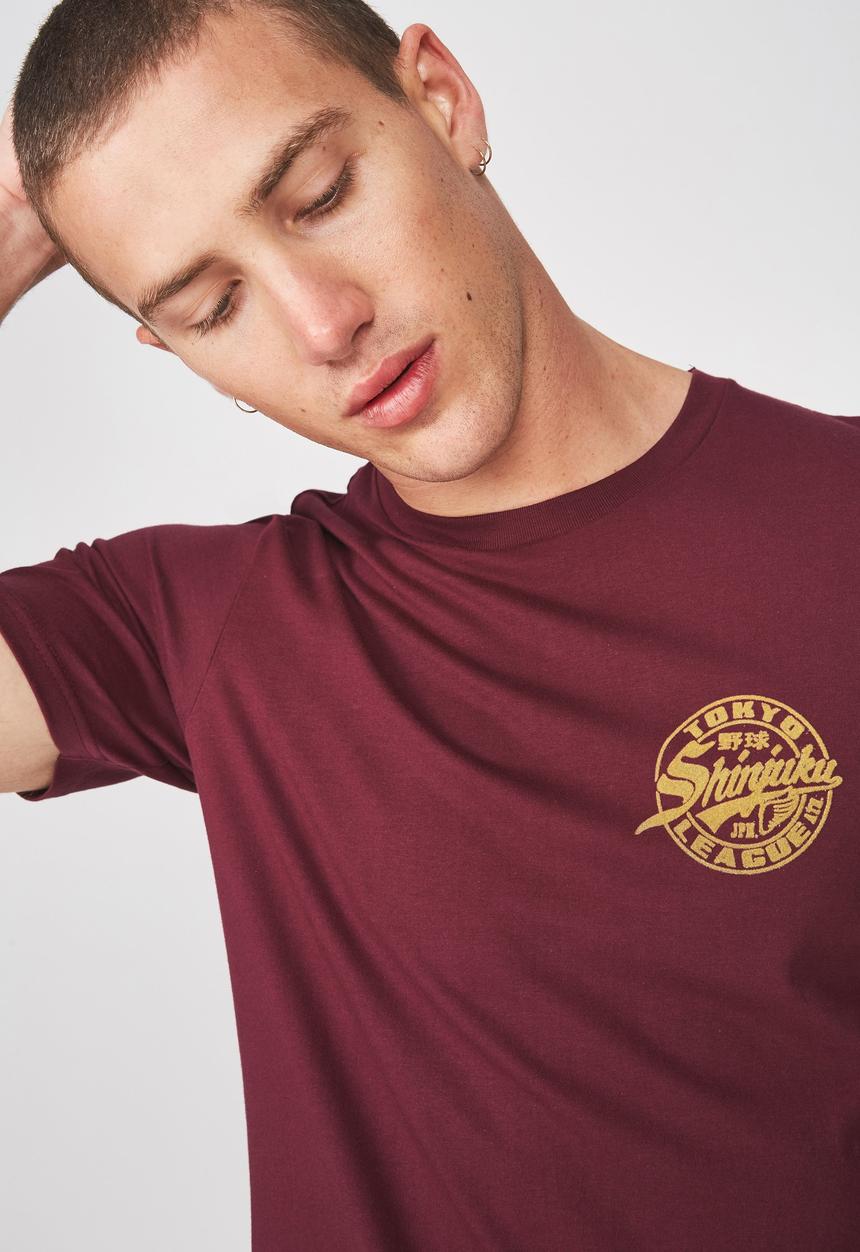 Cotton On - Shinjuku jpn Tbar tee - burgundy 