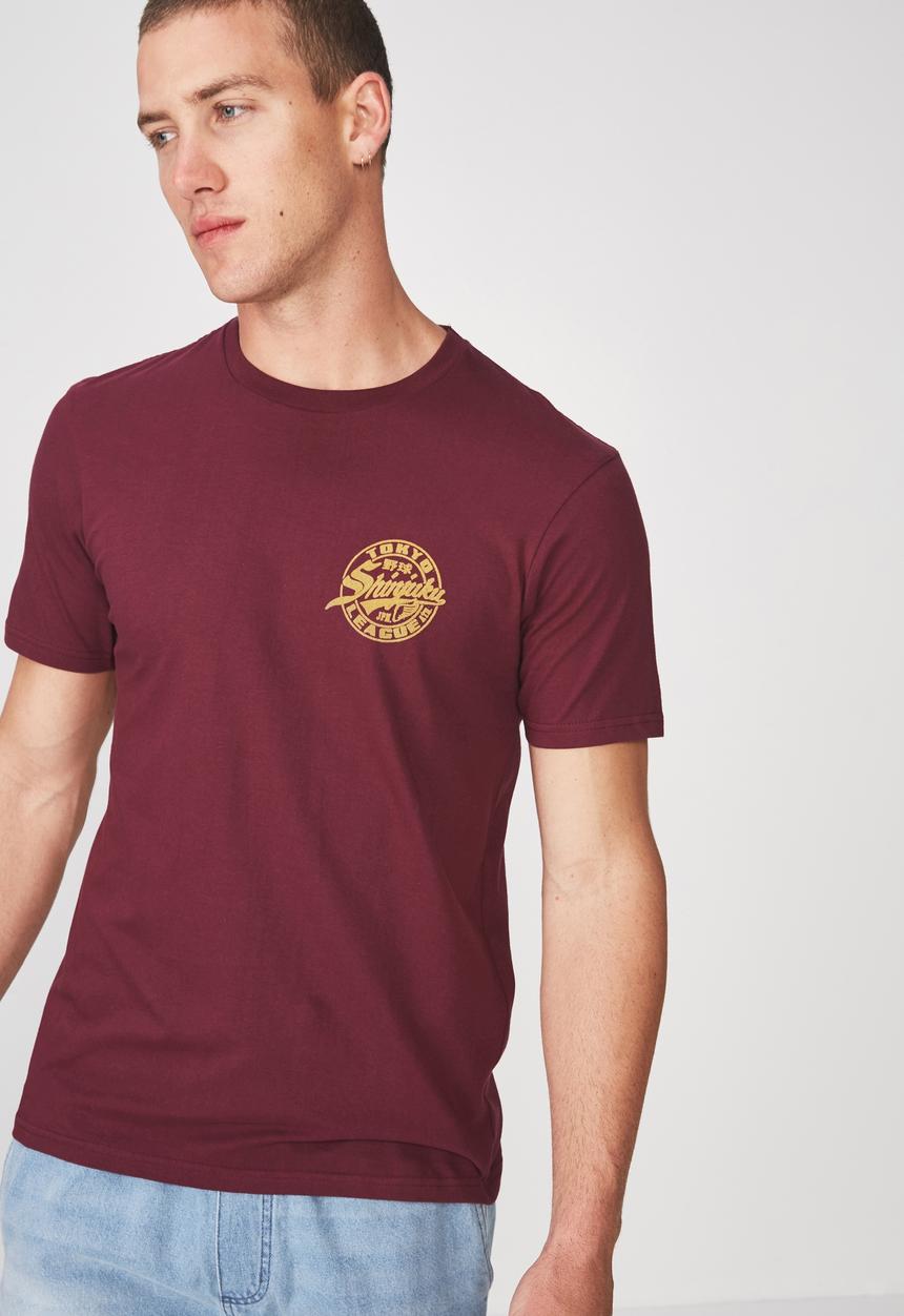 Cotton On - Shinjuku jpn Tbar tee - burgundy 