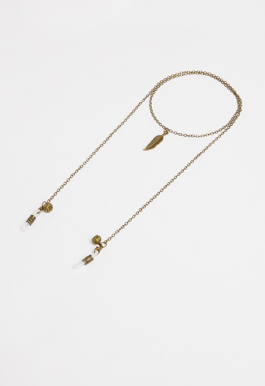 Superbalist - Mystic feather detail sunglasses chain - bronze