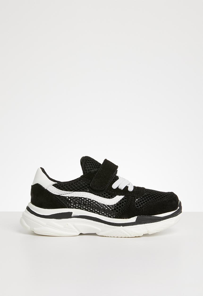 Pop Candy - Sueded knit sneaker - black & white
