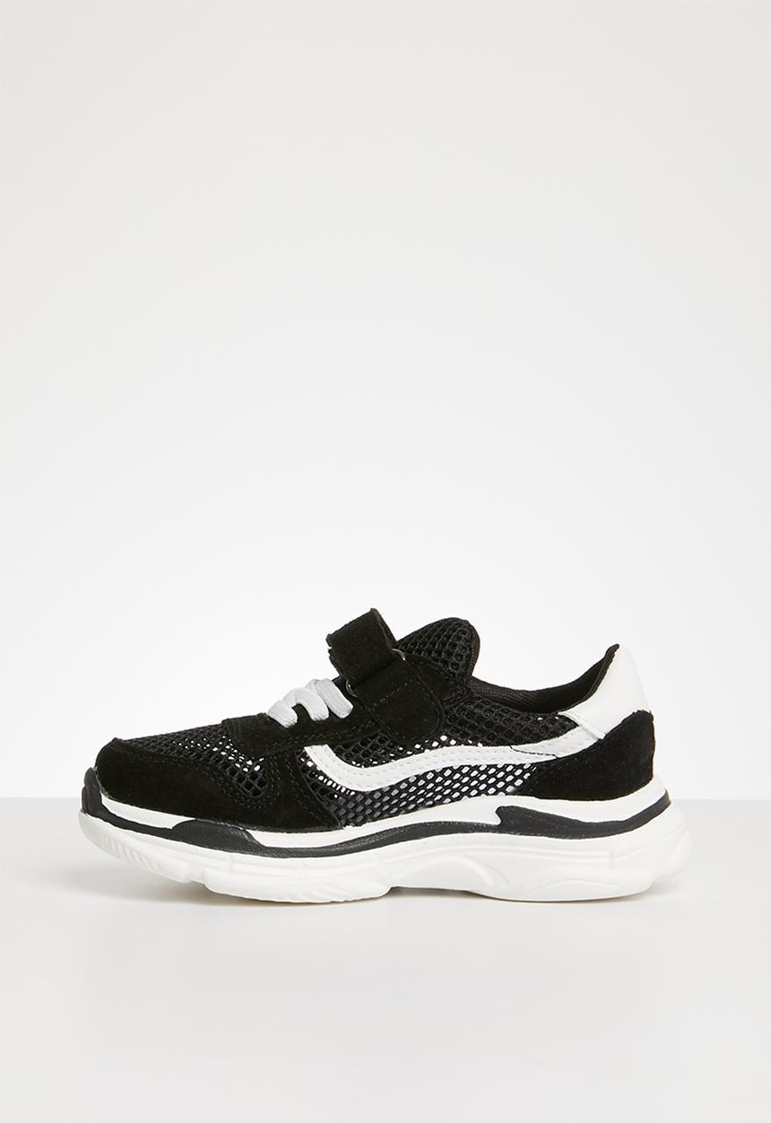 Pop Candy - Sueded knit sneaker - black & white