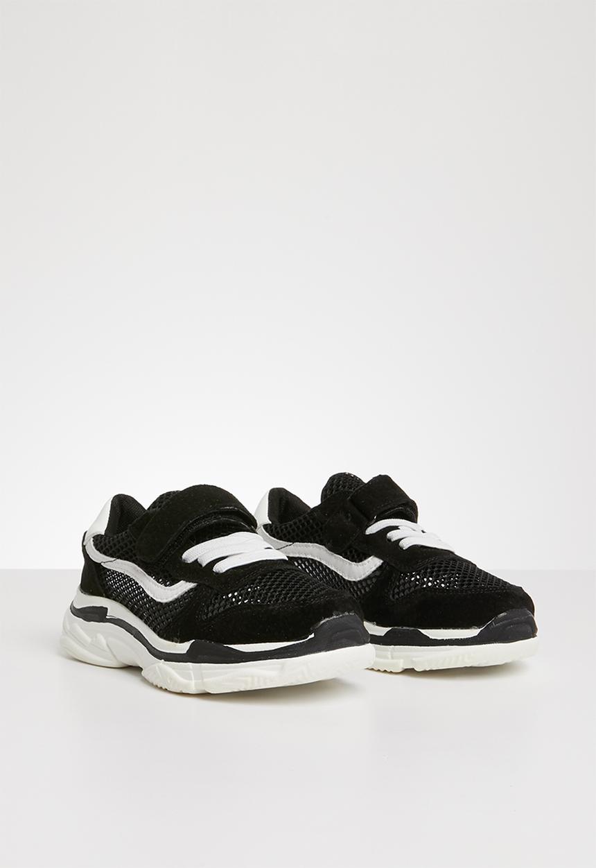 Pop Candy - Sueded knit sneaker - black & white